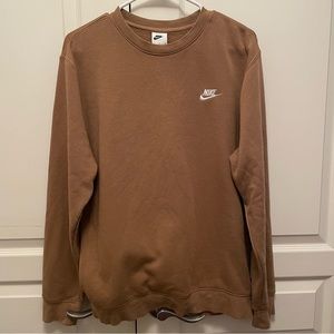 Nike Club fleece crew neck sweatshirt in taupe